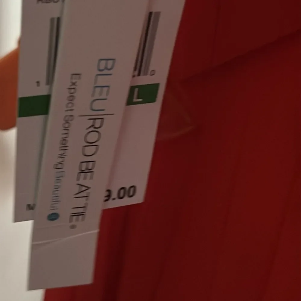 Bleu Rod Beattie orange polyester pleated dress - Picture 6 of 6